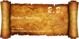 Reder Dorisz névjegykártya